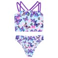 thumbnail image 5 of YONGHS Girls 3 Piece Rash Guard Tankini Set Floral Bikini with Long Sleeve Zip Shirt Swimwear Bathing Suit Purple 6, 5 of 7