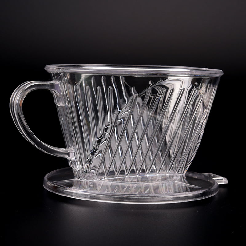 Clear Coffee Filter Cup Cone Drip Dripper Maker Brewer Holder Plastic ReusaF Wd