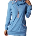 thumbnail image 1 of Sudaderas de mujer, jersey de manga larga, blusa suelta, prendas de vestir, tops Romacci Azul XL, 1 of 7