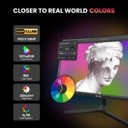 CRUA 24 165Hz/180Hz Curved Gaming Monitor,FHD 1080P Computer Monitor,FreeSync,120% SRGB,Low Motion Blur-Black