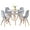Gray, variant on 5 Piece 35.5'' Round Dining Table Set for 4, Kitchen Table & Chairs Set of 4, Mid-Century Modern Table W/ 4 Chairs for Home, Living Room, Apartment, Wood Legs, Metal Frame, Gray