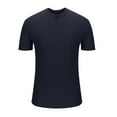 thumbnail image 4 of HOOMEUMY Men's Summer Wrinkle-resistant V-Neck T-Shirts Short Sleeve Slim Fit Quick Dry Solid Color Athletic Tee Tops Black M, 4 of 6