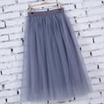 thumbnail image 3 of DuoJiaJ Tulle Skirts for Women Knee Length Layered Plus Size A-Line Skirts Mesh High Waist Party Skirt,Gray One Size, 3 of 5