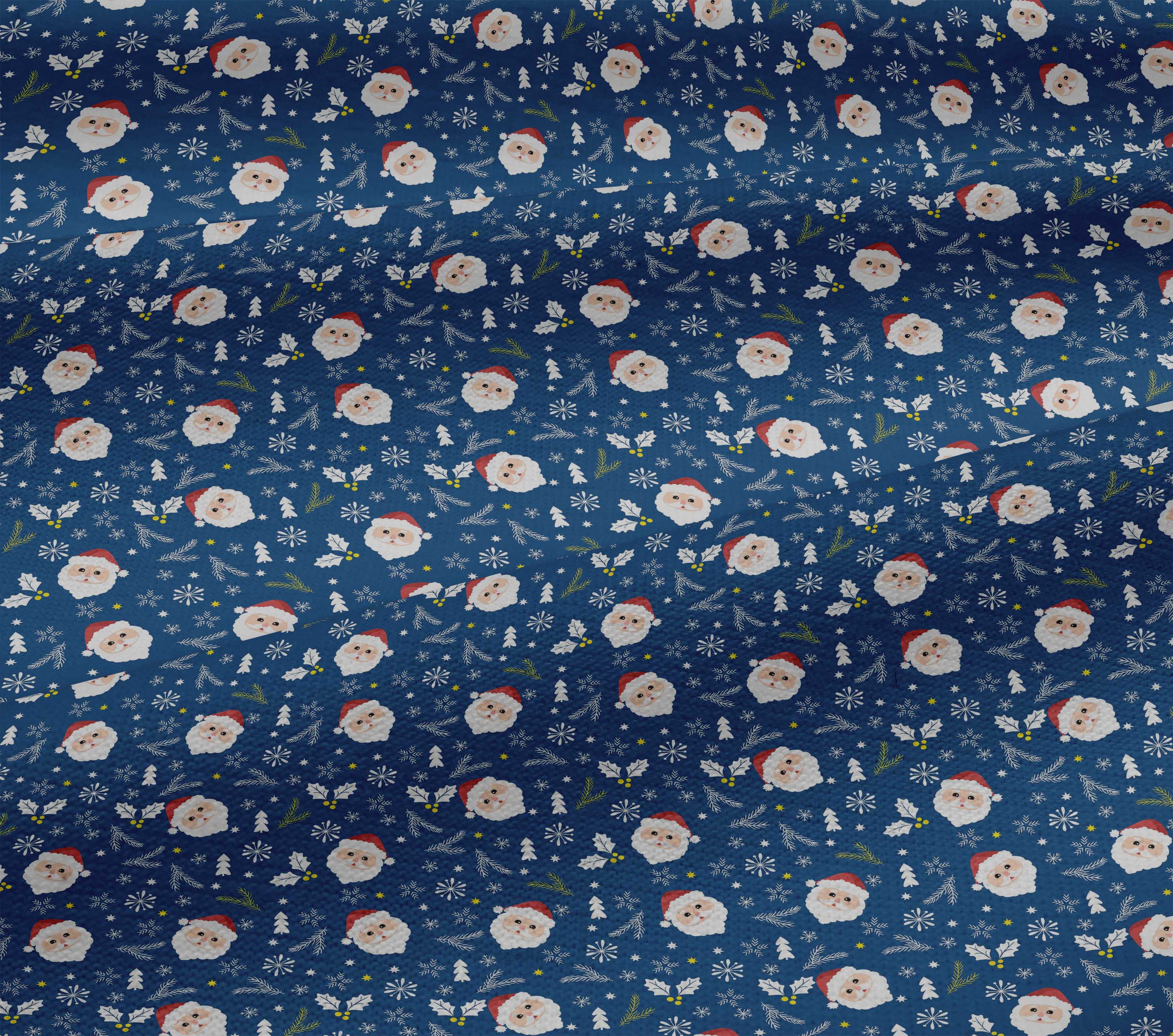 oneOone Cotton Jersey Blue Fabric Christmas Dress Material Fabric Print Fabric By The Yard 58 Inch Wide-AW