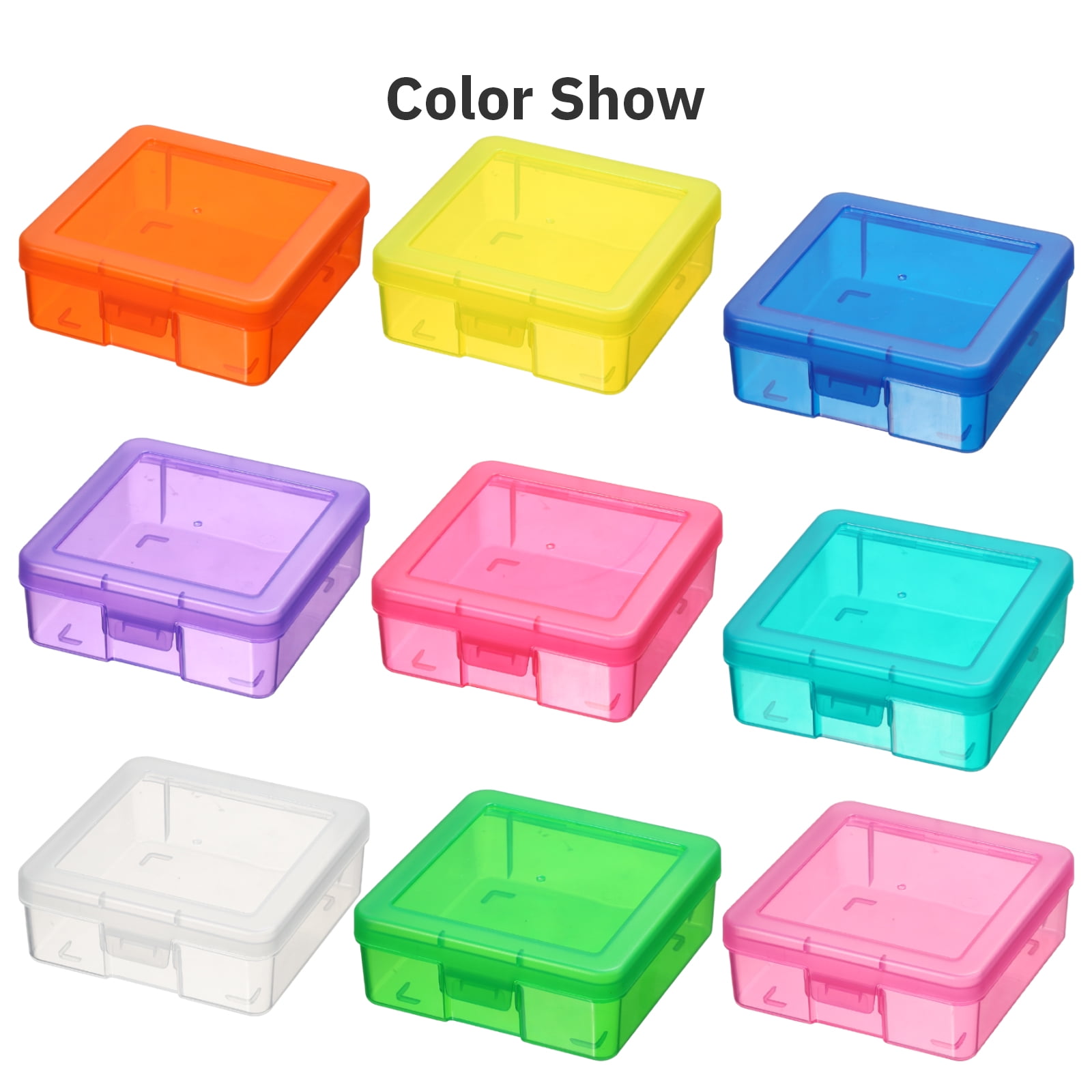 Novelinks Plastic Storage Box Containers Pencil Box, Colorful, 18 Pack