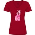 thumbnail image 3 of Inktastic Ballet Shoes, Ballet Slippers, Ballet Dance - Pink Women's V-Neck T-Shirt, 3 of 5