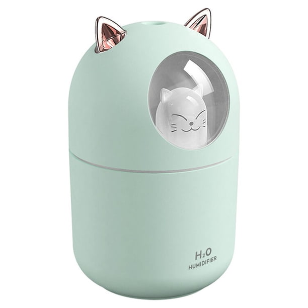 Cateissary Humidificador Mini humidificador de dibujos animados para el hogar y la Oficina, difusor de Aroma USB de 300ml con Humidificadores Verde 0205#