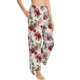 thumbnail image 2 of Xecao Rose Flowers Women's Straight Lounge Pajama Pants: The Epitome of Relaxed Sleepwear, 2 of 9