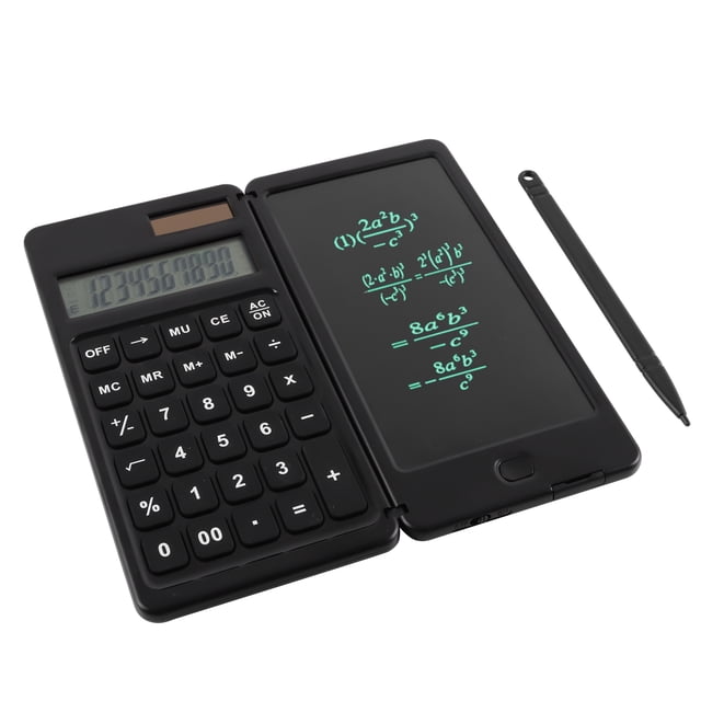TFixol Foldable Scientific Calculator with 6-Inch Writing Pad, Dual Power (Solar & Battery), 10-Digit Display, Lightweight Design for Students, Office, and Home Use