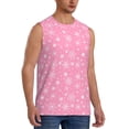 thumbnail image 2 of Balery Snowflake pink backgrounds Camisetas sin mangas para hombre, absorbe la humedad y protege contra el mal olor.-X-Large, 2 of 7