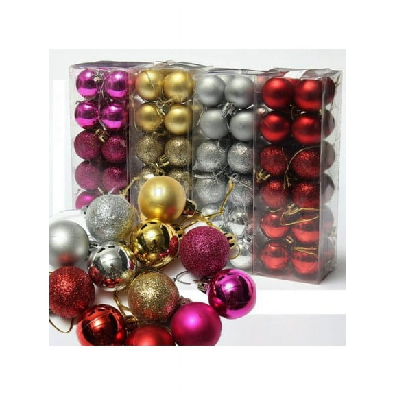 Yanzi Multi-color Plastic Baubles Ball Ornaments, 24 Count (1.18")