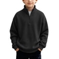 thumbnail image 3 of Hiijoy Boys Fall Winter Sweater Waffle Neck Half Zip Sweater Long Sleeve Pullover, 3 of 4