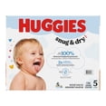 thumbnail image 2 of Huggies Snug & Dry Baby Diapers, Size 5 (27+ lbs), 136 Count, 2 of 7