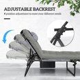 thumbnail image 4 of Outsunny 2 Pcs Chaises Longues Pliantes, Chaises Inclinables pour Bronzage, Gris, 4 of 10