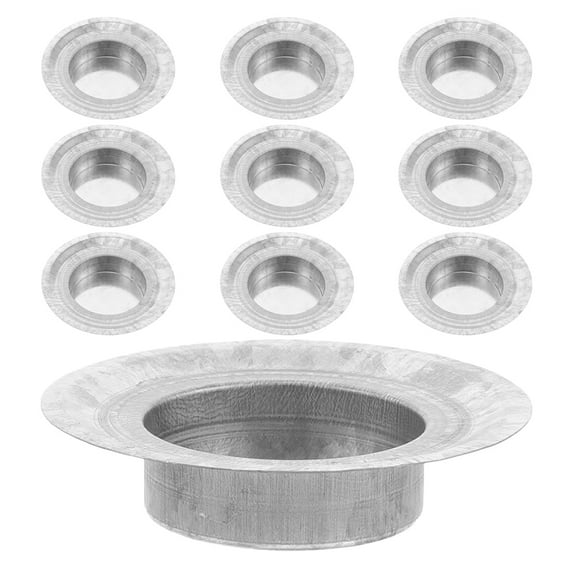 Set of 10 Stainless Steel Tea Light Candle Holder Inserts - Decorative Metal Lid Toppers for Jars, Metal Cups for Wax Candles