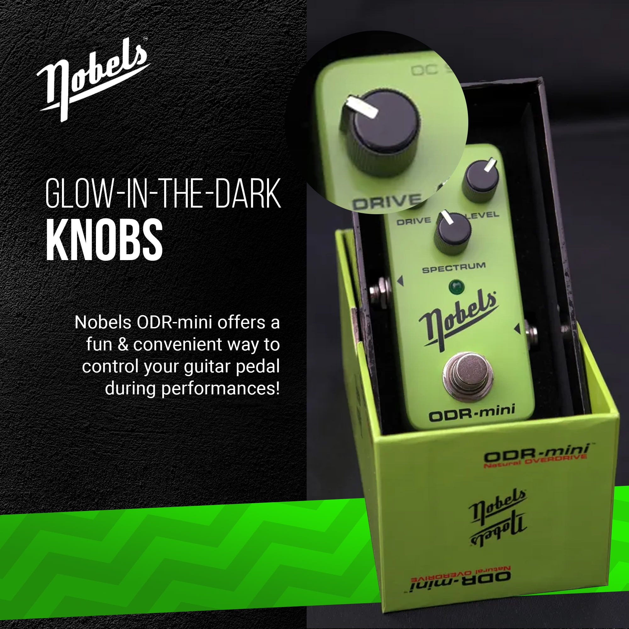 Nobels ODR-Mini True Bypass Overdrive Pedal & Spectrum Control for Guitars