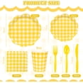 thumbnail image 2 of 175 Pcs Yellow Gingham Plates and Napkins Party Supplies-Yellow and White Scalloped Paper Plates Disposable Plaid Cocktail Napkin Checkered Dinner Party Set for Wedding Baby Shower（Serve 25 Guest）, 2 of 14
