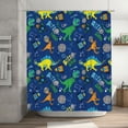 thumbnail image 5 of Disketp Dinosaur In Space Stall Fabric Shower Curtain Liner Waterproof - 72" x 72", Lightweight Stall Size Shower Curtain Machine Washable - 60x72, 5 of 5