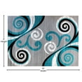 thumbnail image 5 of Emma + Oliver 8x10 Scraped Look Ultra Soft Plush Pile Olefin Accent Rug in Turquoise, Gray, Black and White Swirl Pattern, Jute Backing, 5 of 6