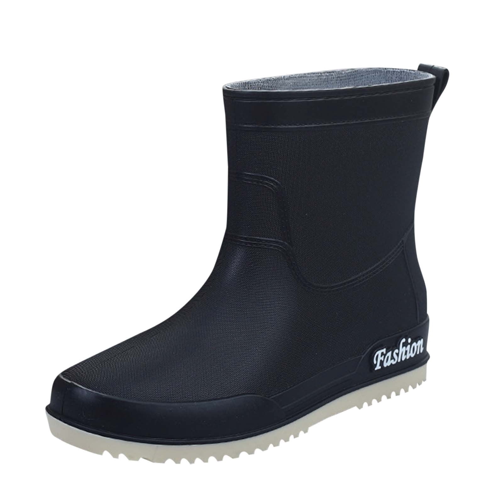 Lenago Womens Rain Boots Ankle Rain Boots Solid Color Casual Shoes Short Rain Boots Multi Color Matching Waterproof Non-Slip Mid-Tube Rain Boots West Coast Dopamine Color Shoes Everyday Rain Boots