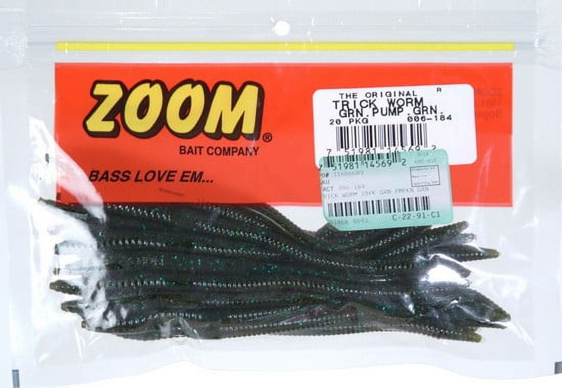 Zoom Trick Worm 6.5'' Green Pumpkin Green 20pk