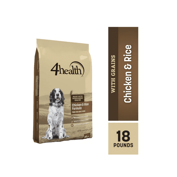 4health with Wholesome Grains Adult Chicken and Rice Formula Dry Dog Food 18 lb