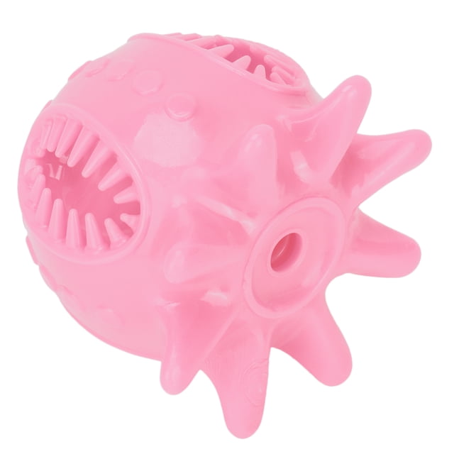 Forma de pulpo Limpieza de dientes de perro Bola para masticar Dispensador de alimentos Cepillo de dientes chirriante Juguete para morder Rosa
