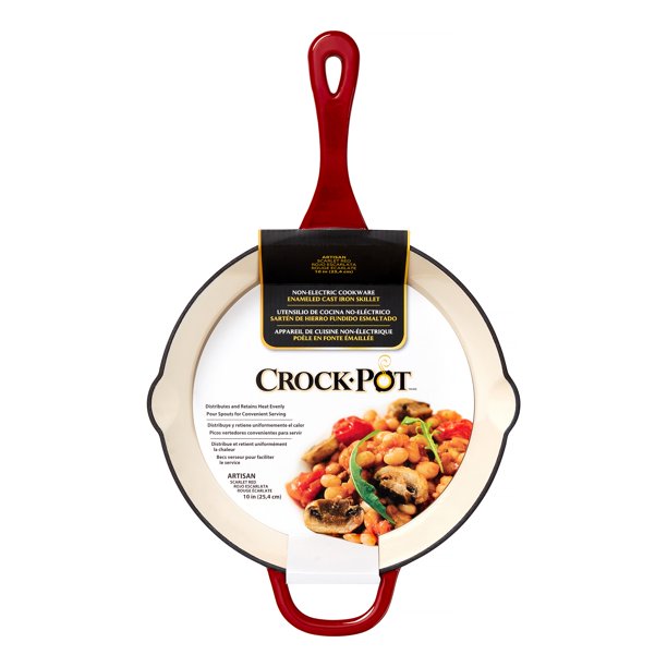 CrockPot Artisan Cast Iron 10 In. Skillet, Red