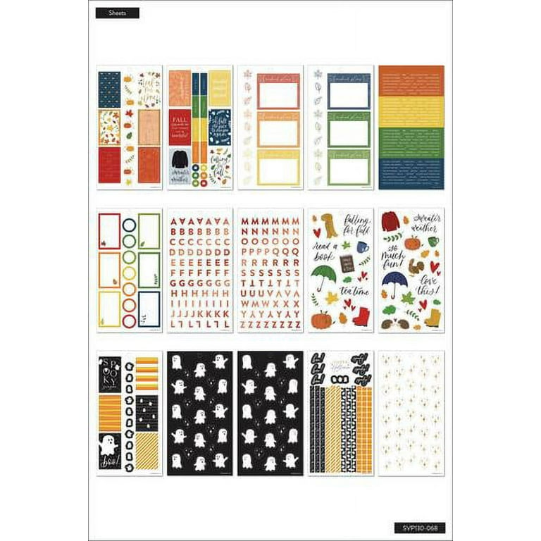 The Happy Planner Sticker Pack Seasonal Fall Theme, Multi-Colored 30 Sheets  869 Stickers