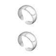 thumbnail image 3 of Guardurnaity de plata de ley 925 con estilo para hombres y mujeres, ancha brillante de moda, plata plata 2Conjunto, 3 of 6