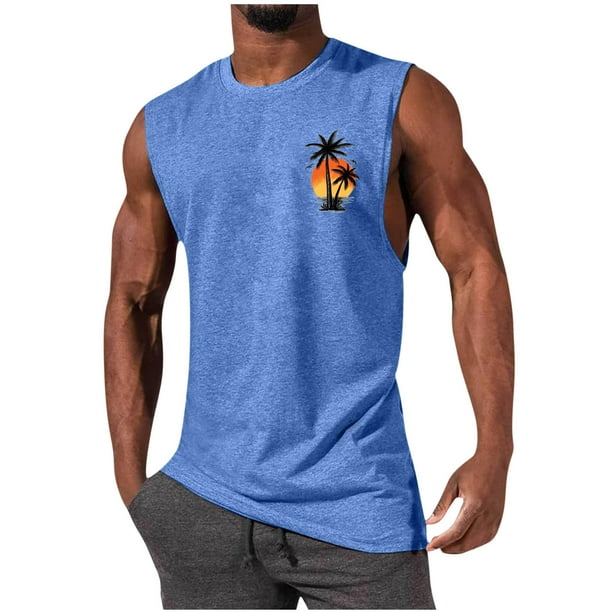 Hombres Sudadera Casual Cuello Redondo Tanque Deportivo sin Mangas