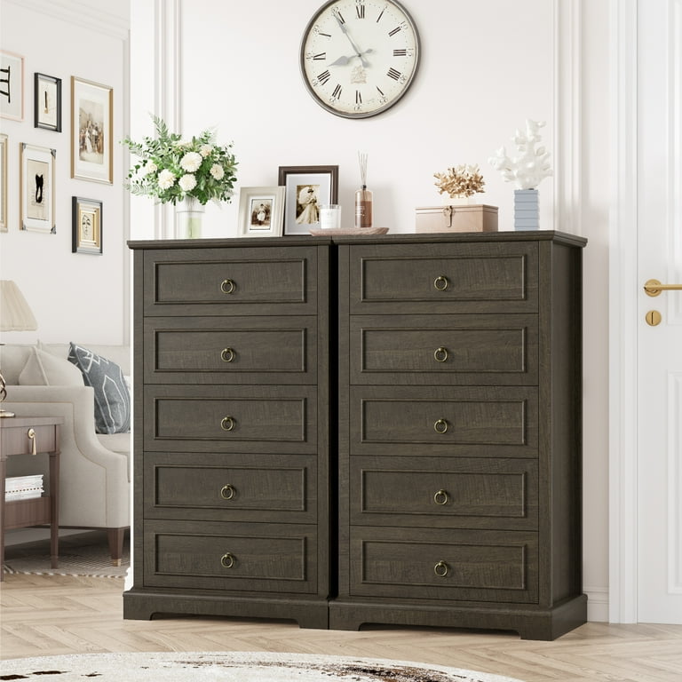 tall dresser dark brown Amish Houston Dresser with 6 drawers – Rustics for Less