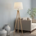 thumbnail image 2 of Lavish Home Tripod Floor Lamp – LED Standing Light with Oak Wood Base, 2 of 8