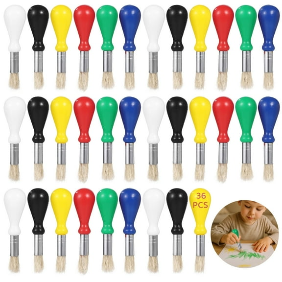 36 PCS Watercolor Paint Brushes Set, Large Soft Bristle Brushes with Plastic Droplet Handles, Perfect for Painting, Drawing, and Art Projects