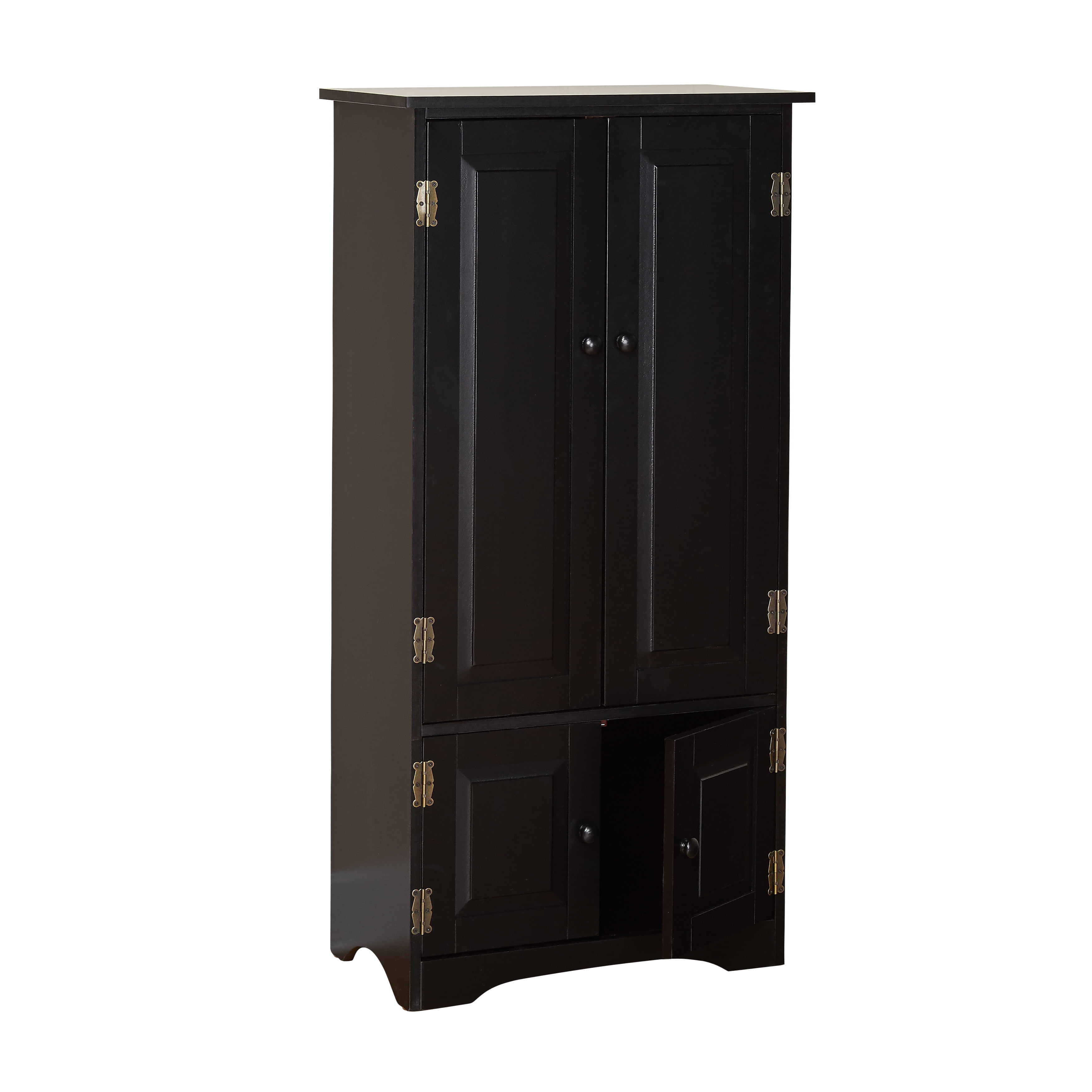 Versatile Wood 4-Door Floor Cabinet, Black - 3