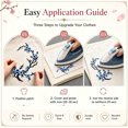 thumbnail image 3 of 2pcs Cherry Blossom Iron On Patches, Artrylin Embroidered Flower Applique Patches for Jackets, Backpacks, Jeans, Dresses, Hats & DIY Clothing Repair and Decoration (Blue), 3 of 4