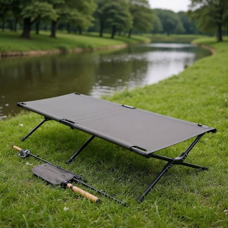 Topcobe Adults Kids Folding Camping Cot, Portable Bed, Cots for Sleeping, Gray