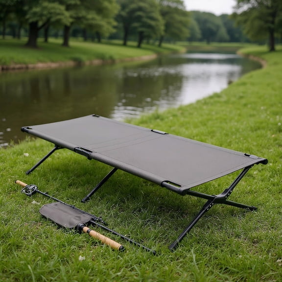 Topcobe Adults Kids Folding Camping Cot, Portable Bed, Cots for Sleeping, Gray