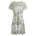 thumbnail image 4 of Zen Garden Green Dress Fashion Beach Short Sleeve Dresses Female Party Printed Sundress, 4 of 7