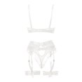 thumbnail image 2 of Gibobby Ropa interior mujer sexy Mujeres Sexy Malla de Encaje Floral Bordado Liga ligada Lencería Ropa Interior Conjuntos de lencería Sexy(Blanco, M), 2 of 5