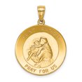 thumbnail image 1 of 14K Or Jaune Saint Anthony Grand Pendentif Médaille Ronde, 1 of 2