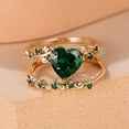 thumbnail image 5 of SEPARQI 2pcs His and Hers Wedding Ring Sets Couples Engagement Rings Women and Men 925 Sterling Silver AAA Cubic Zirconia Heart-Shaped Ring Set Fashion Retro Simple Ruby Ring, 5 of 9