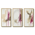thumbnail image 2 of Designart "Vibrant Viva Magenta - A Touch of Life II" Abstract Liquid Ink Framed Wall Art Set Of 3 - Purple Modern Frame Canvas Set For Living Room Decor, 2 of 6