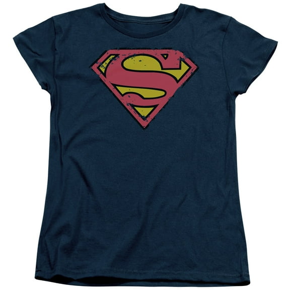 Superman Distressed Shield Women's T Shirt