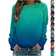 thumbnail image 5 of Fashion Pullover Long Sleeve Tops for Women Gradient Color Crew Neck Casual Loose Sweatshirts Cute Winter Outfits(Orange,XXXL), 5 of 5