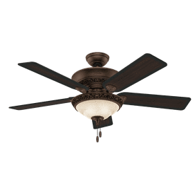 Hunter 54077 52 In St Michaels Traditional Egyptian Bronze Walnut Cherry Indoor Ceiling Fan With 2 Lights