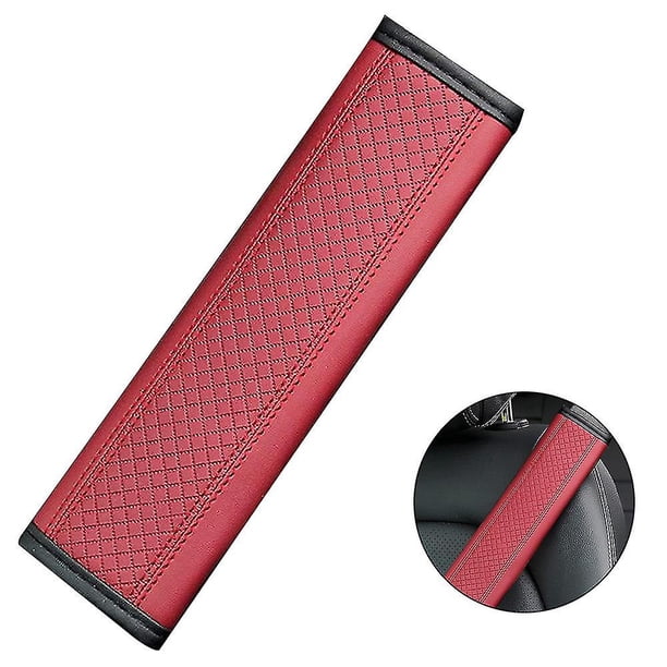 Funda para cinturón de seguridad de coche para mujeres, hombres, conductor, protector de hombro, accesorios para asiento de coche, cojín para cinturón de seguridad de vehículo, ajuste universal (rojo) Sincero Electrónica