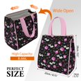 thumbnail image 3 of Pioneer Flower Floral Print Pattern Insulated Lunch Bag for Women & Adults,Large Portable Soft Cooler Lunch Bag,Thermal Food Storage Tote with Pearl Cotton,8.66L,8.75x5.75x9.5 Inch, 3 of 6