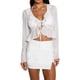 thumbnail image 3 of Txlixc Blusa de mujer, blusa de manga larga con borde de hoja de loto Txlixc moda, 3 of 8