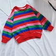 thumbnail image 2 of Mercatoo Baby Boys Girls Pullover Colorful Striped Loose Fit Sweatshirt Fall Round Neck Long Sleeve Cute Casual Tops, 2 of 9
